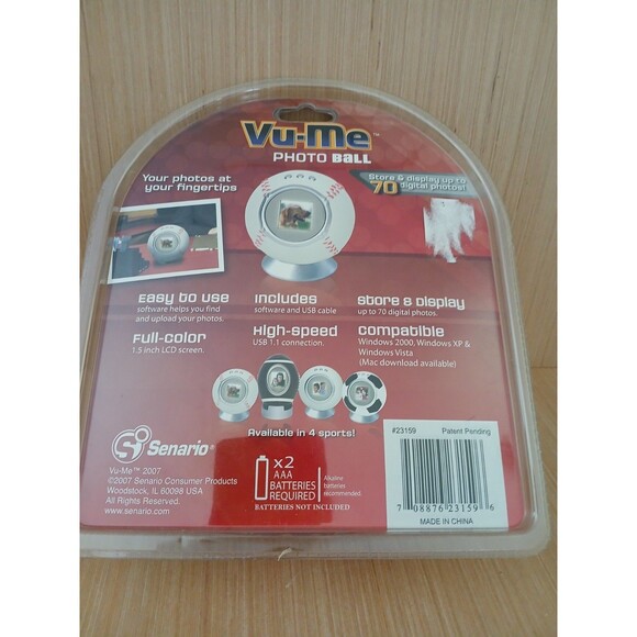VU-ME Photo Ball Digital Photo Frame Baseball Store Up to 70 Photos Brand NEW - Picture 4 of 5
